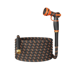 Giraffe Tools 50ft garden hose front view with connector