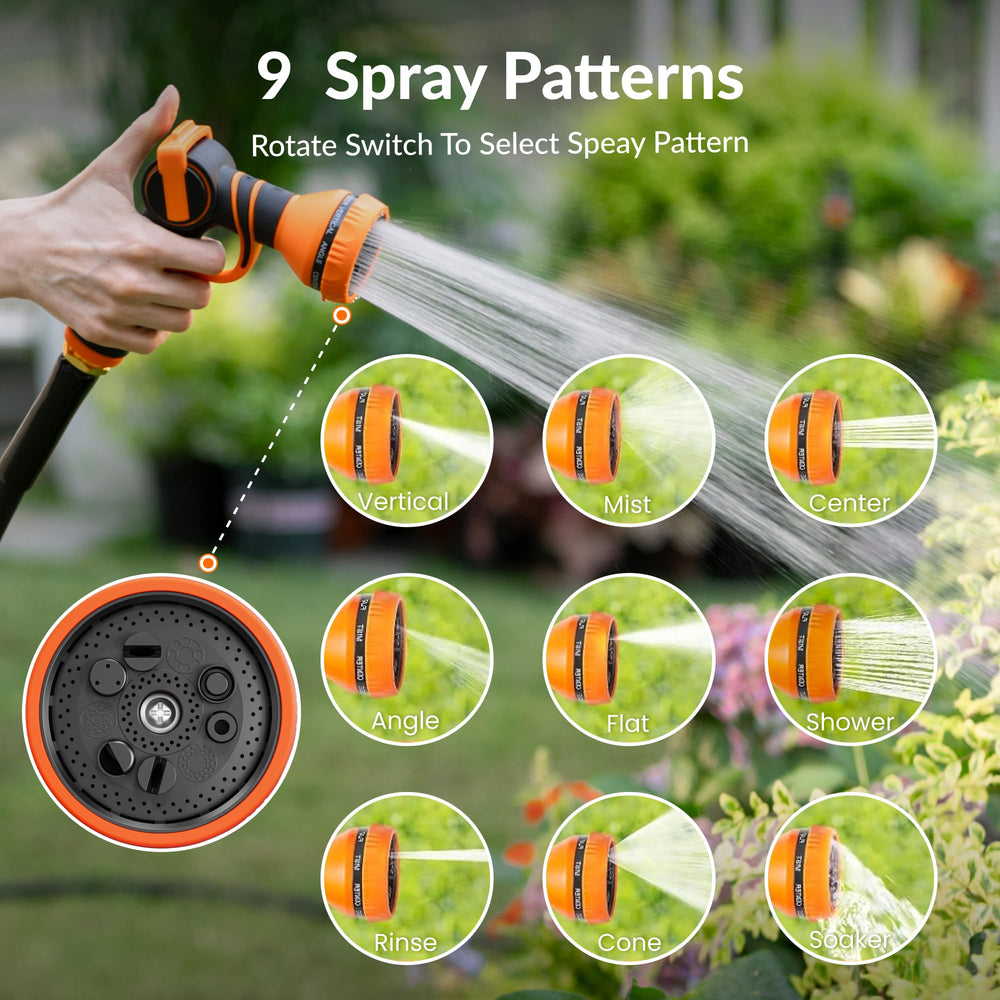 Giraffe Tools garden hose showing kink-free feature