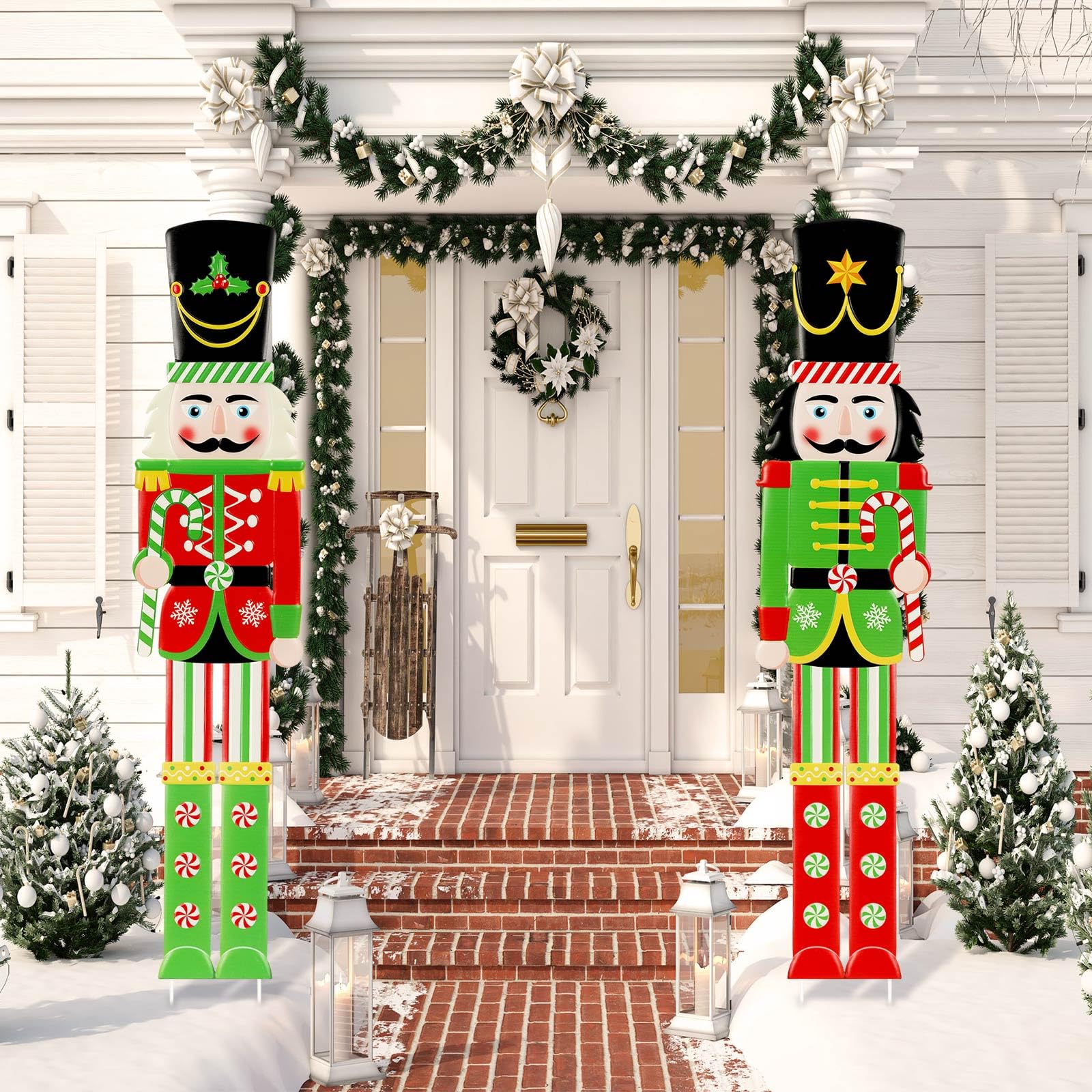 Gisafai Nutcracker outdoor decoration with metal stand