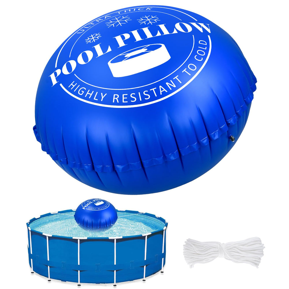 Giveuplay 5 x 5 Ft Pool Pillow blue model front view