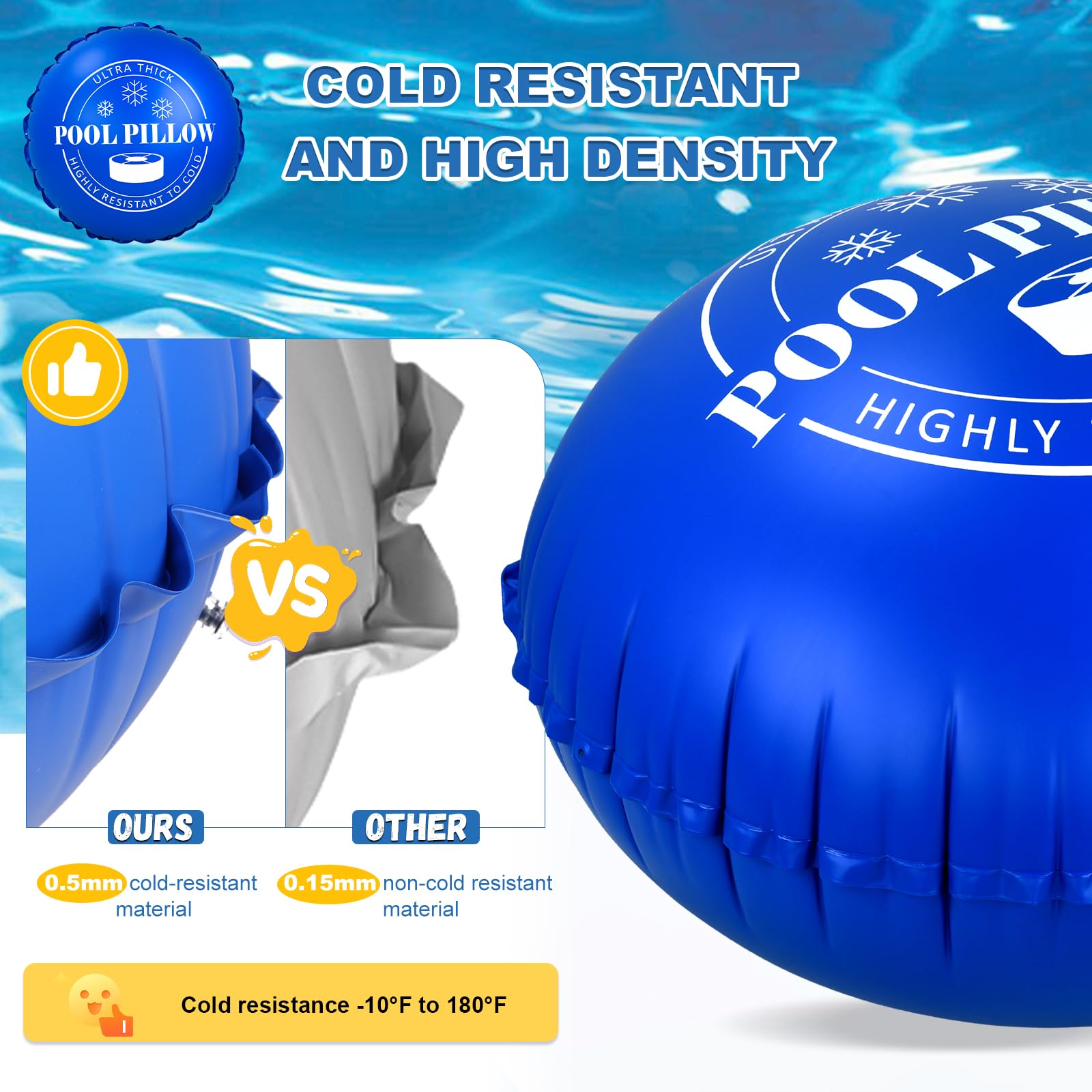 Giveuplay 5 x 5 Ft Pool Pillow inflated in a pool