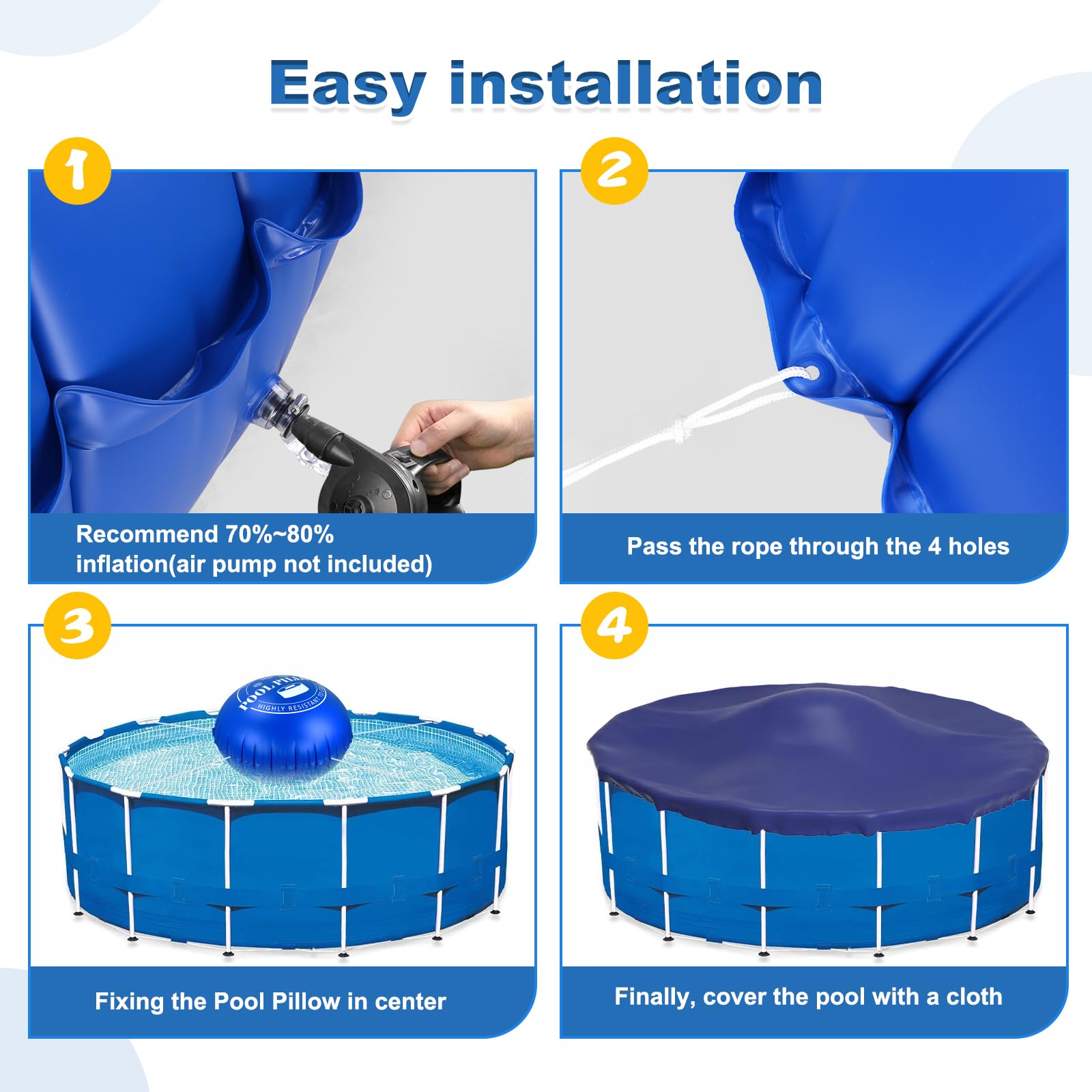 Giveuplay Pool Pillow showing reinforced sealing rings