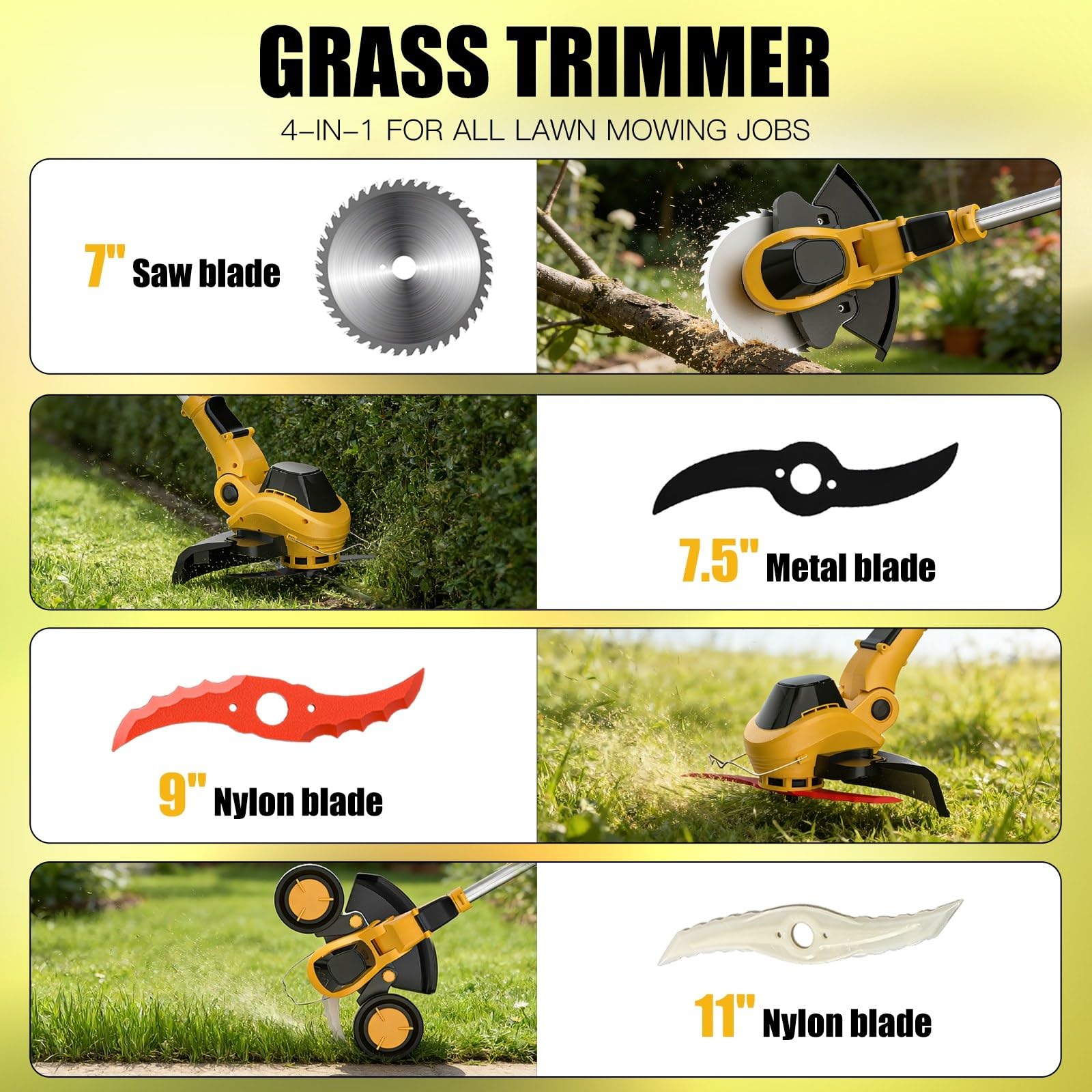 Givilo weed wacker with ergonomic handle