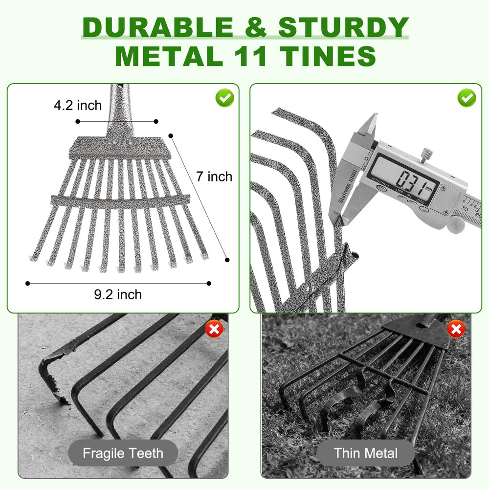 gixmuoiy Small Garden Rake assembled for yard work