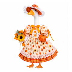 GJL Fall Porch Goose Outfit featuring a Maple Dress and Hat