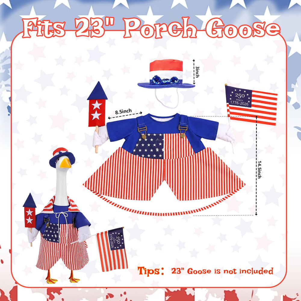 GJL goose outfit flowing cape in red and white stripes