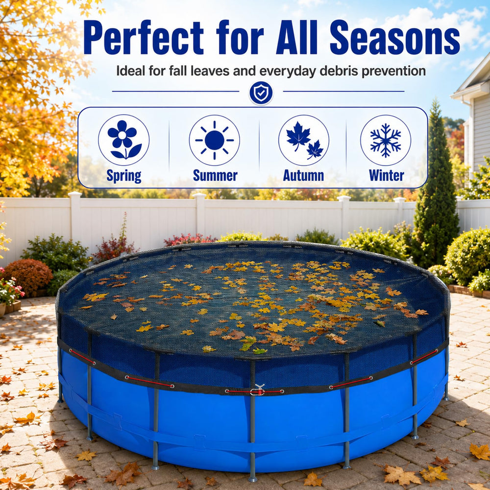 GJL Pool Leaf Net Cover folded for off-season storage