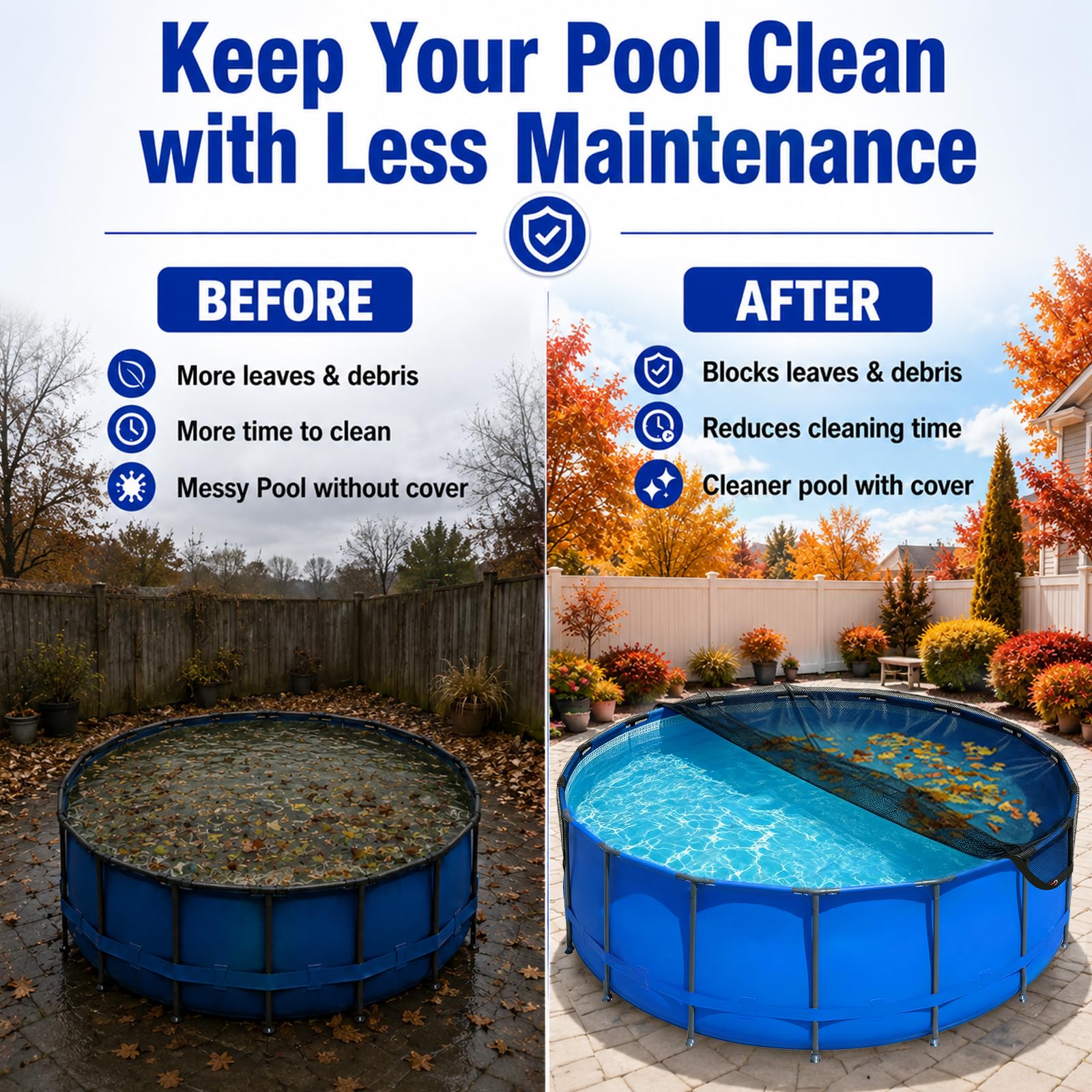 GJL Pool Leaf Net Cover packaging display