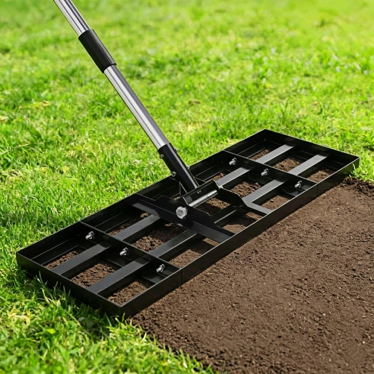 GlimHirVox Modular Lawn Leveling Rake with adjustable handle