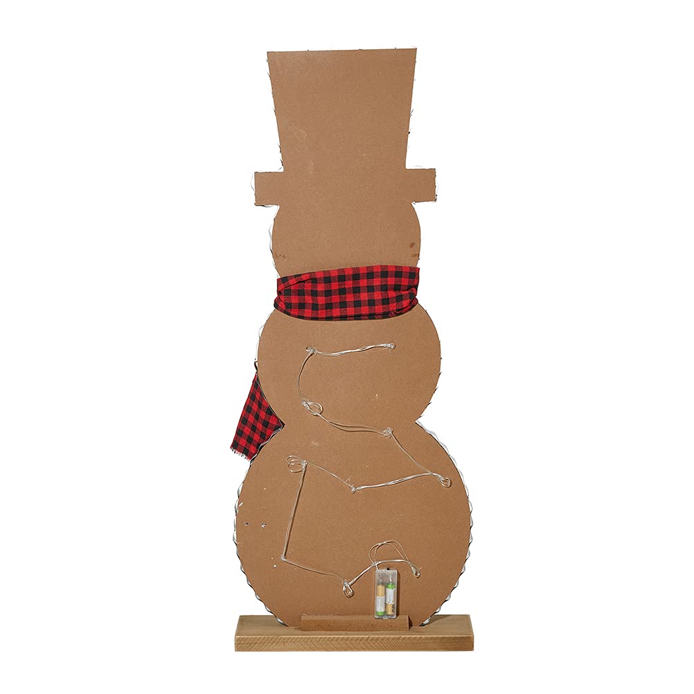 Glitzhome 36" H snowman sign on a patio