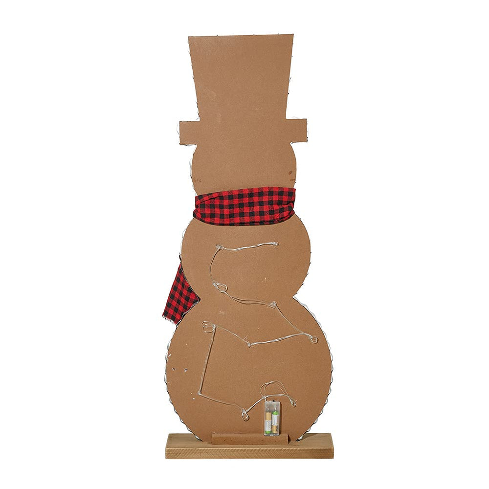 Glitzhome 36" H snowman sign on a patio