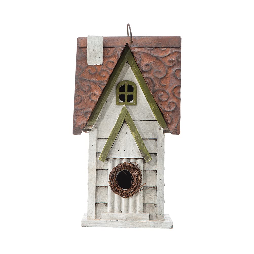 Glitzhome Bird House with a vintage distressed finish