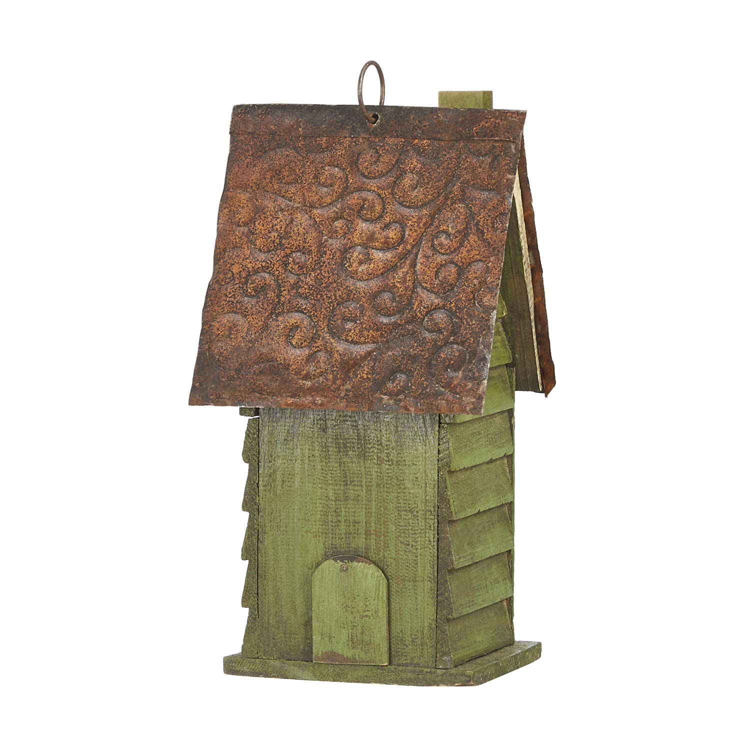 Glitzhome solid wood birdhouse showing hand-painted details