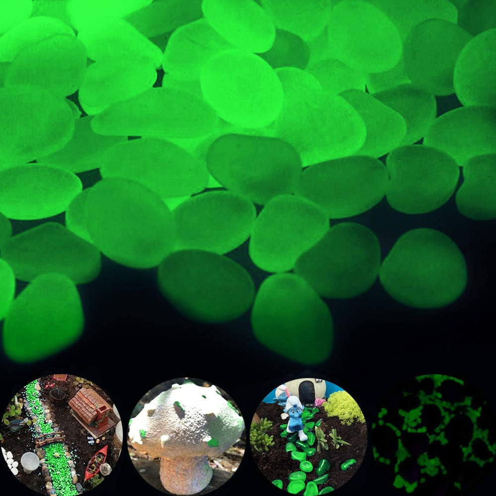GLOCARNIVAL Glow Pebbles Green 480 pcs pack front view