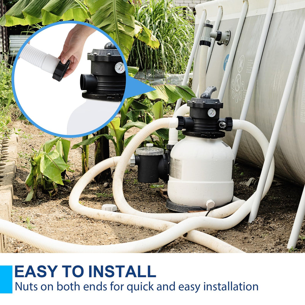 Glooglitter Pool Pump Replacement Hose installed on filter pump