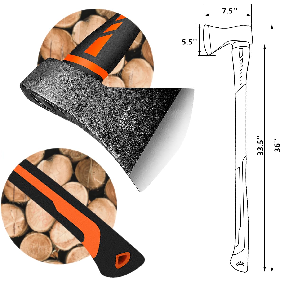 glorousamc Chopping Axe head showing fine-polished blade