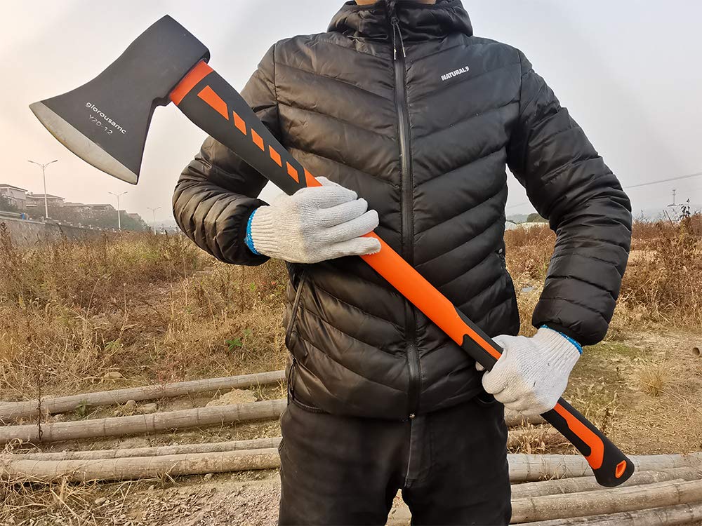 glorousamc Chopping Axe with wood logs in background