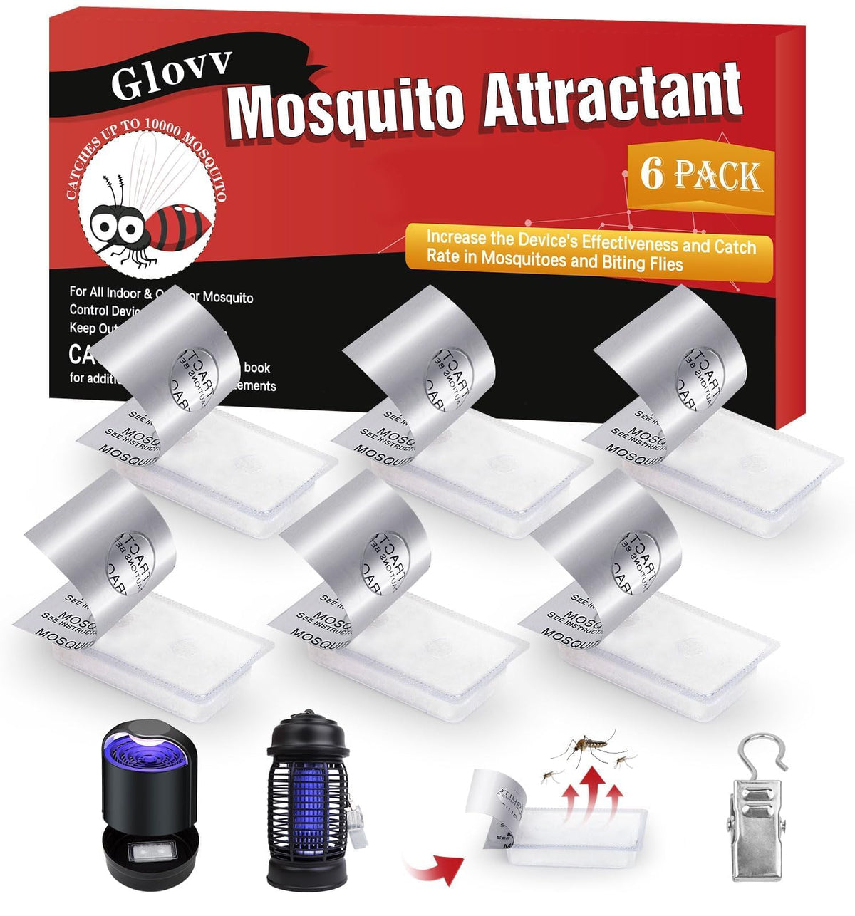 Glovv Bug Mosquito Zapper Lures 6 pack red packaging front view