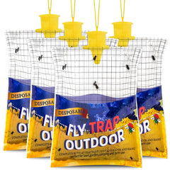 Glovv Disposable Fly Bag outdoor trap, yellow design