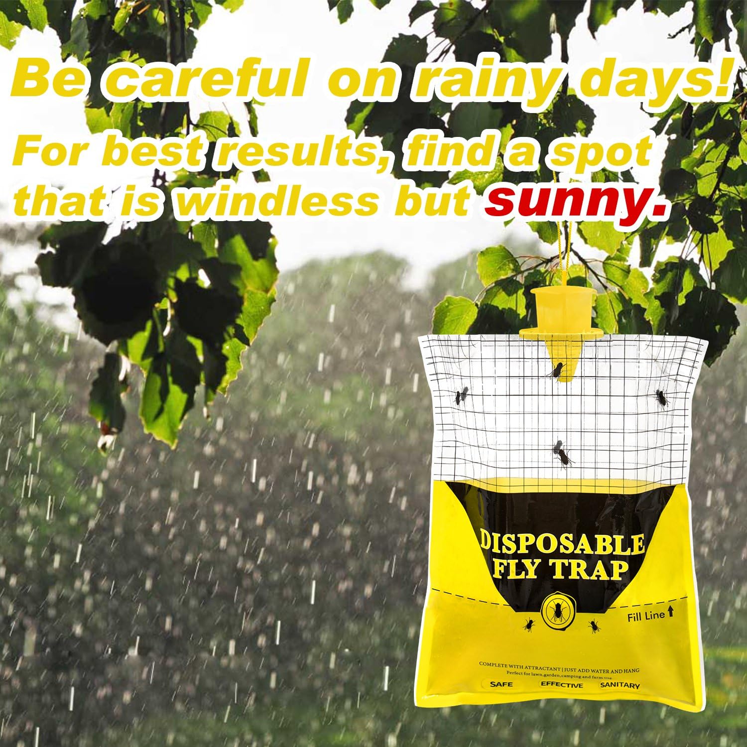 Glovv disposable fly trap ready for use
