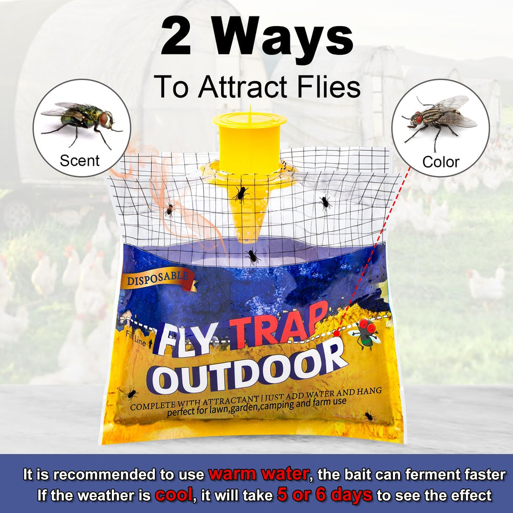 Glovv Fly Trap attracting flies in a garden