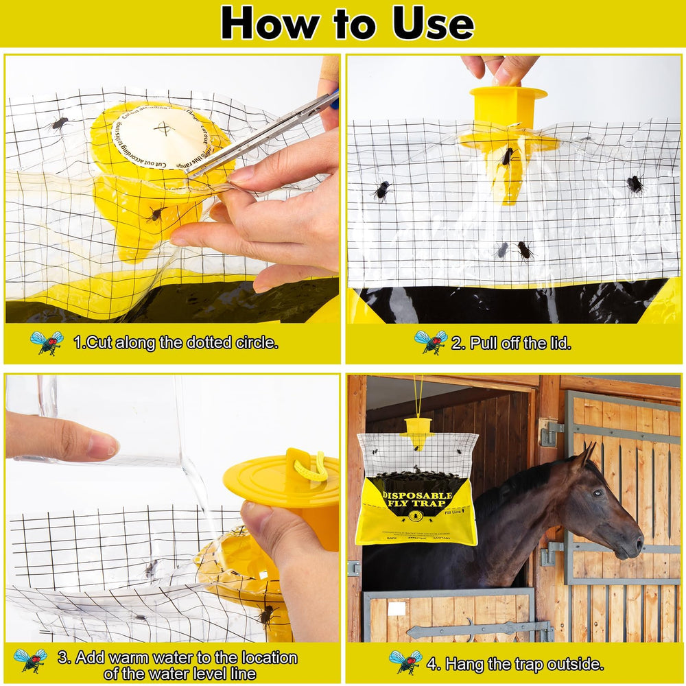 Glovv fly trap bag dimensions on a table