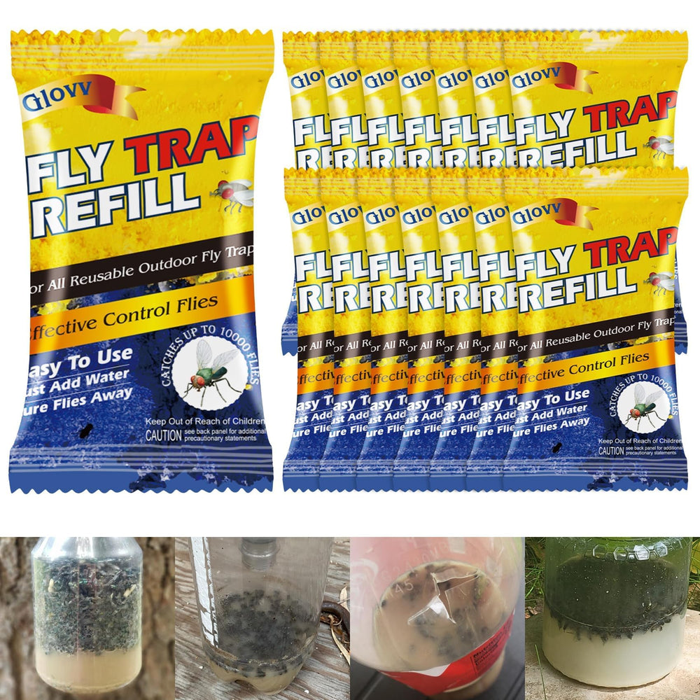 Glovv Fly Trap Bait Refills 15 pack front view