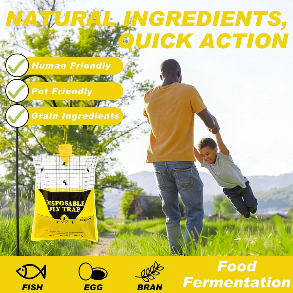 Glovv fly trap outdoors with natural bait