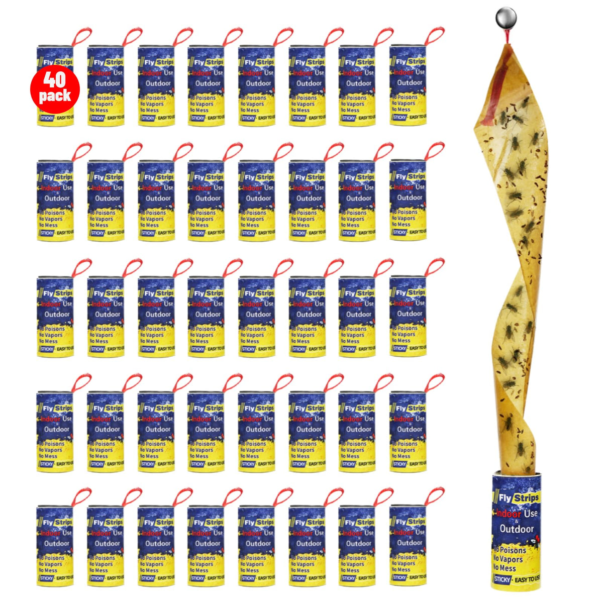 Glovv Fly Trap Strips 40 Pack front view