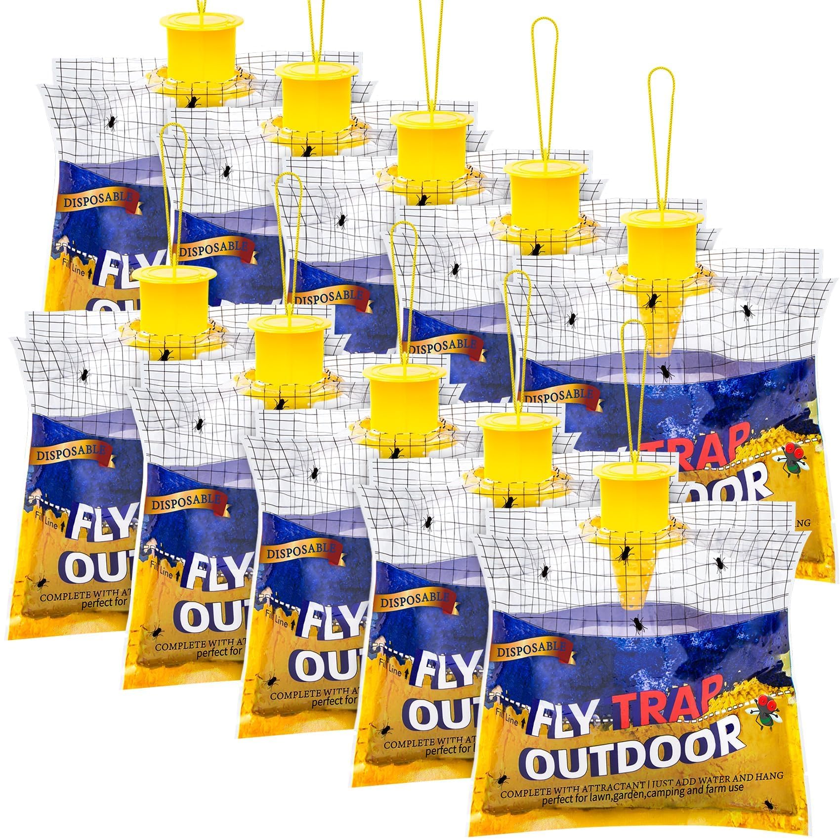 Glovv Fly Traps Outdoor Hanging blue packaging front view
