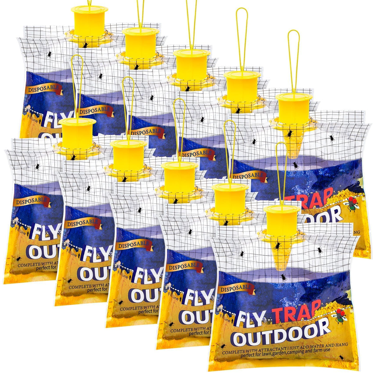Glovv Fly Traps Outdoor Hanging blue packaging front view
