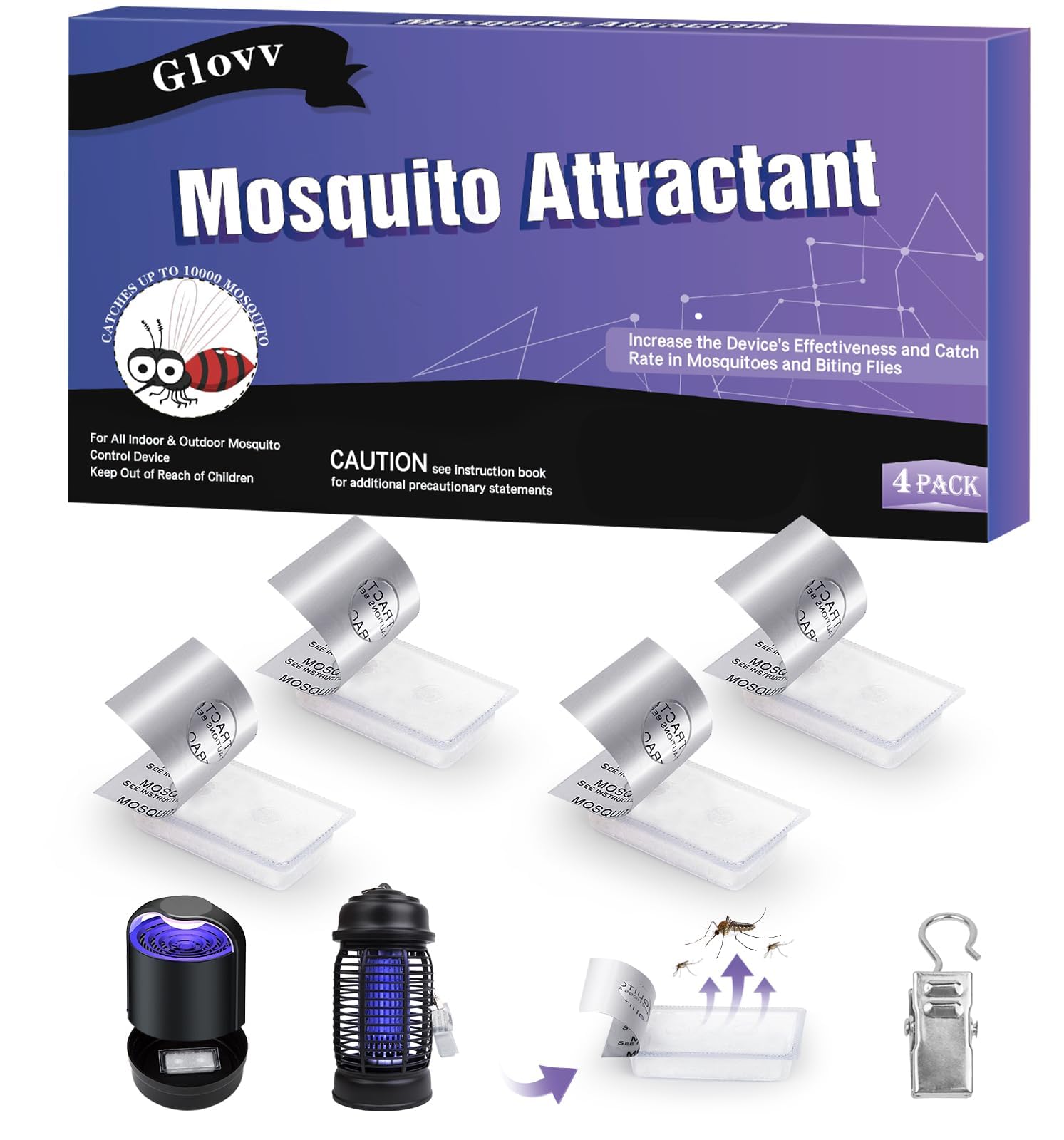 Glovv mosquito attractant bait refill pack of 4 front view