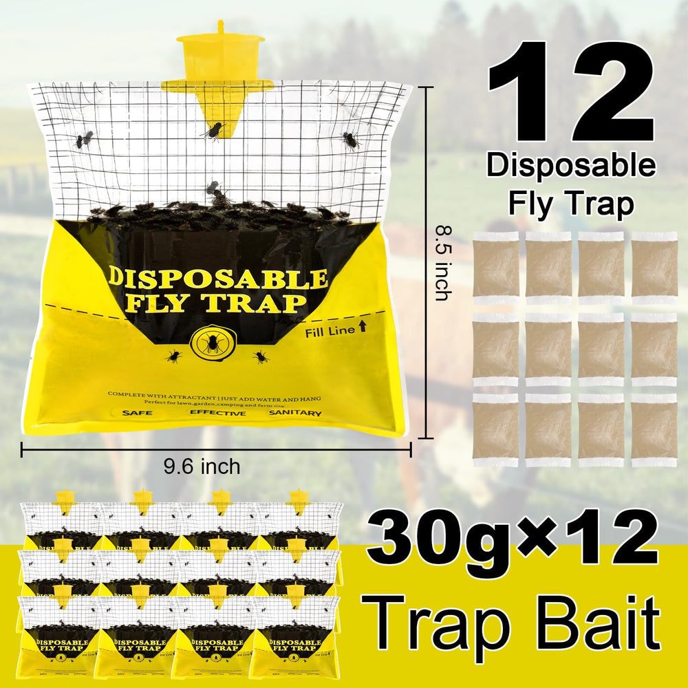 Glovv outdoor fly trap bag hanging in garden