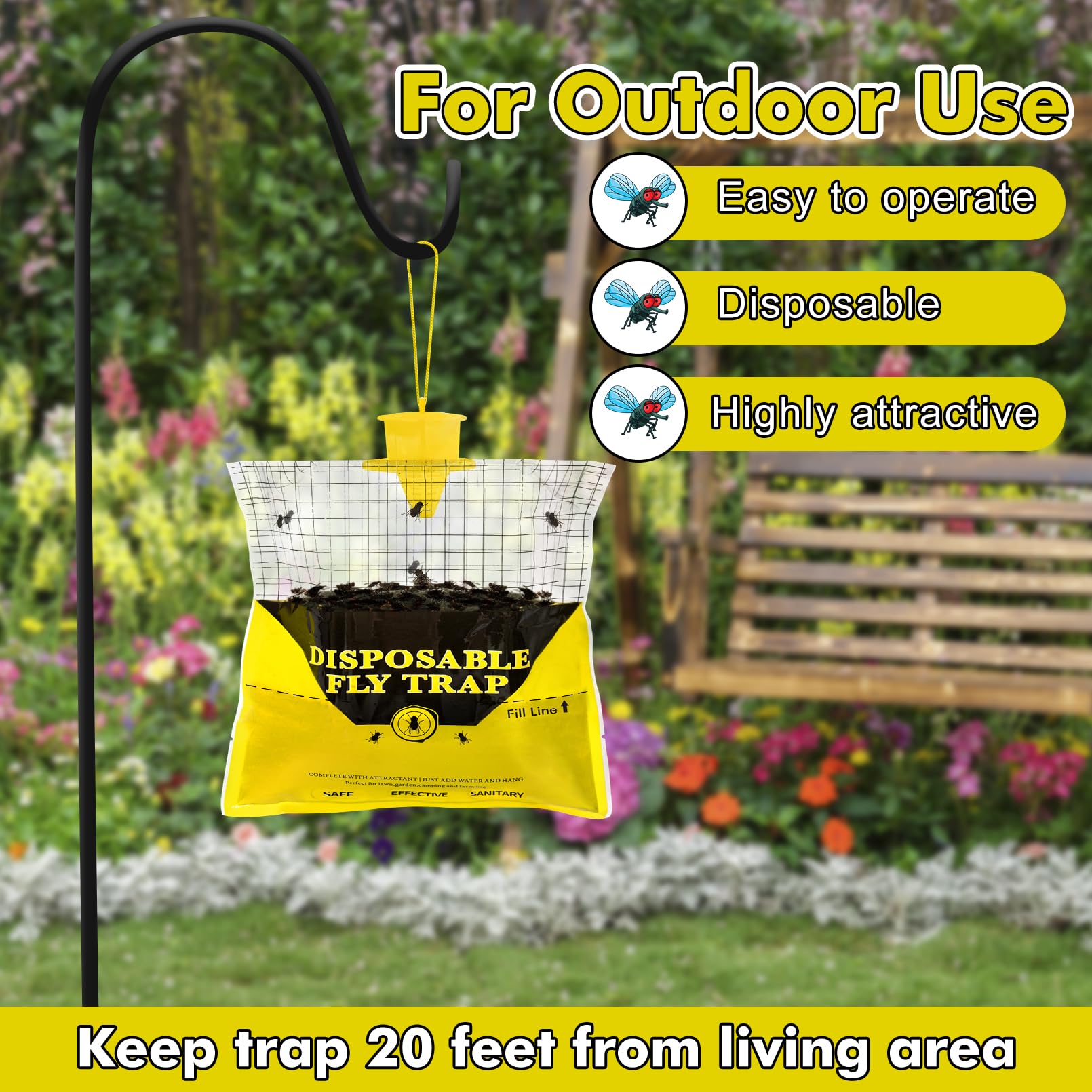 Glovv outdoor fly trap bag with natural bait 30g