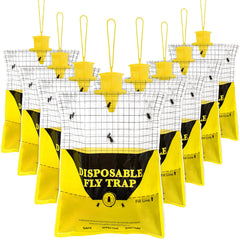 Glovv Outdoor Fly Traps pack of 8 with natural bait, yellow