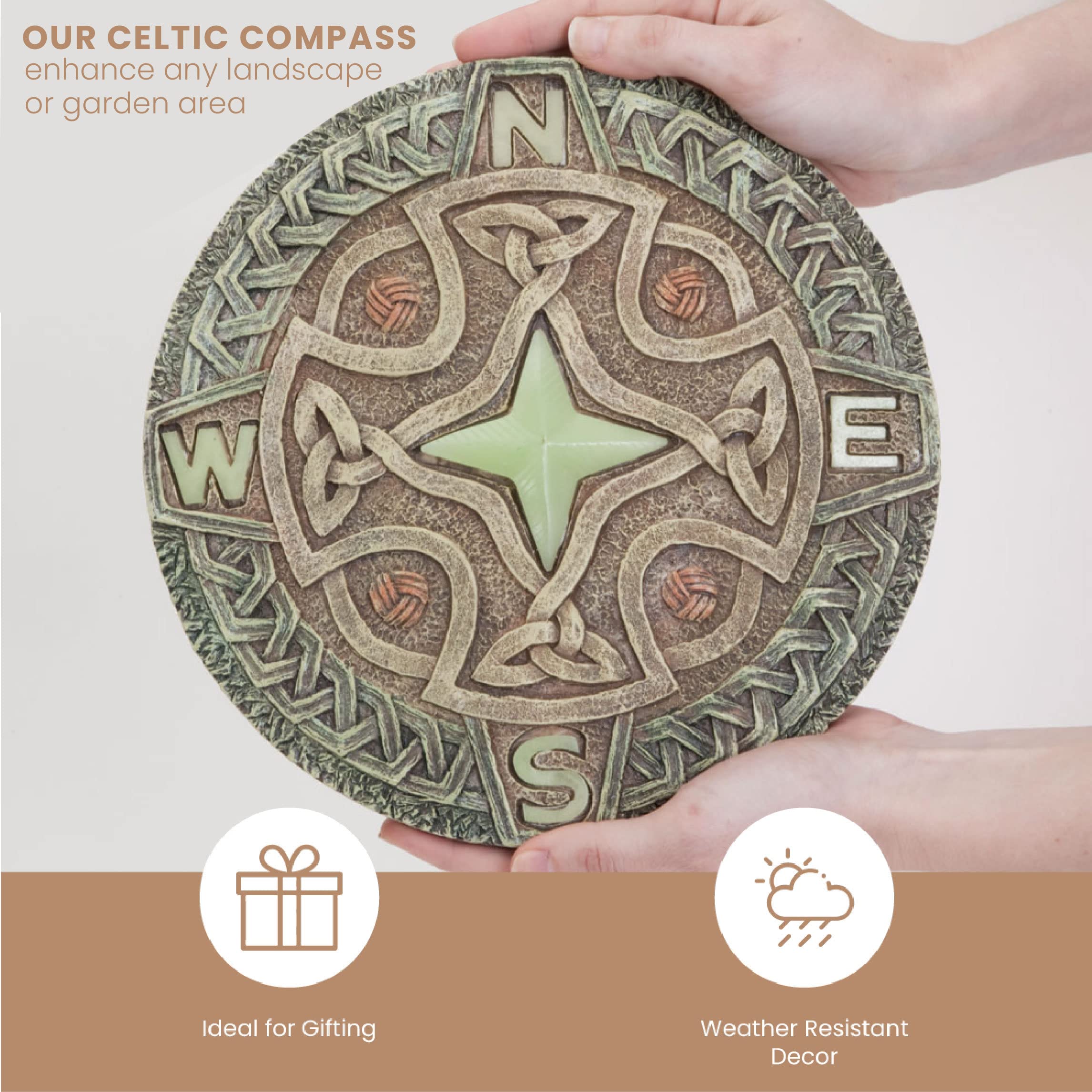 Glow in the Dark Stepping Stone hanging as outdoor wall art