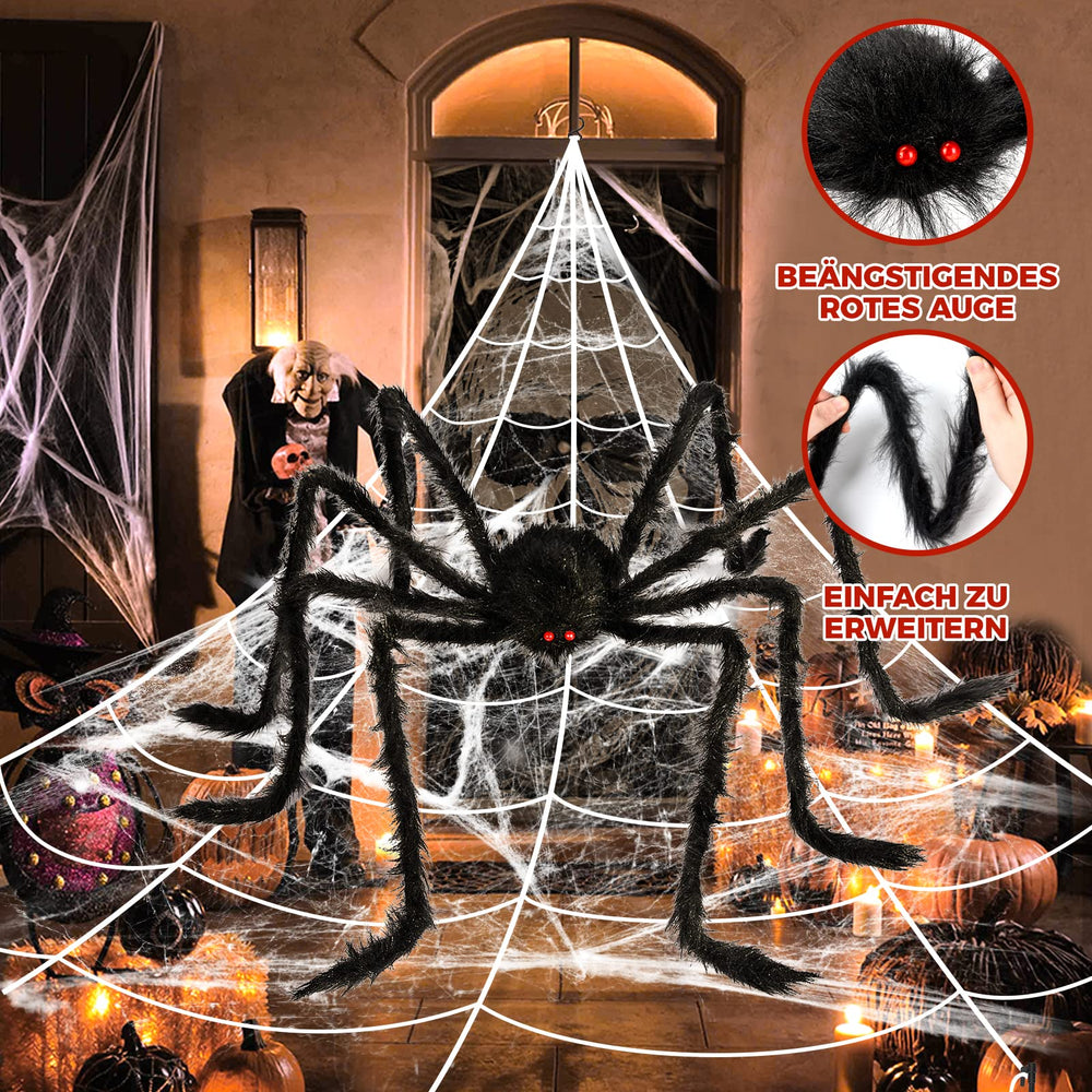 Glowing spiders included in the Halloween decoration set