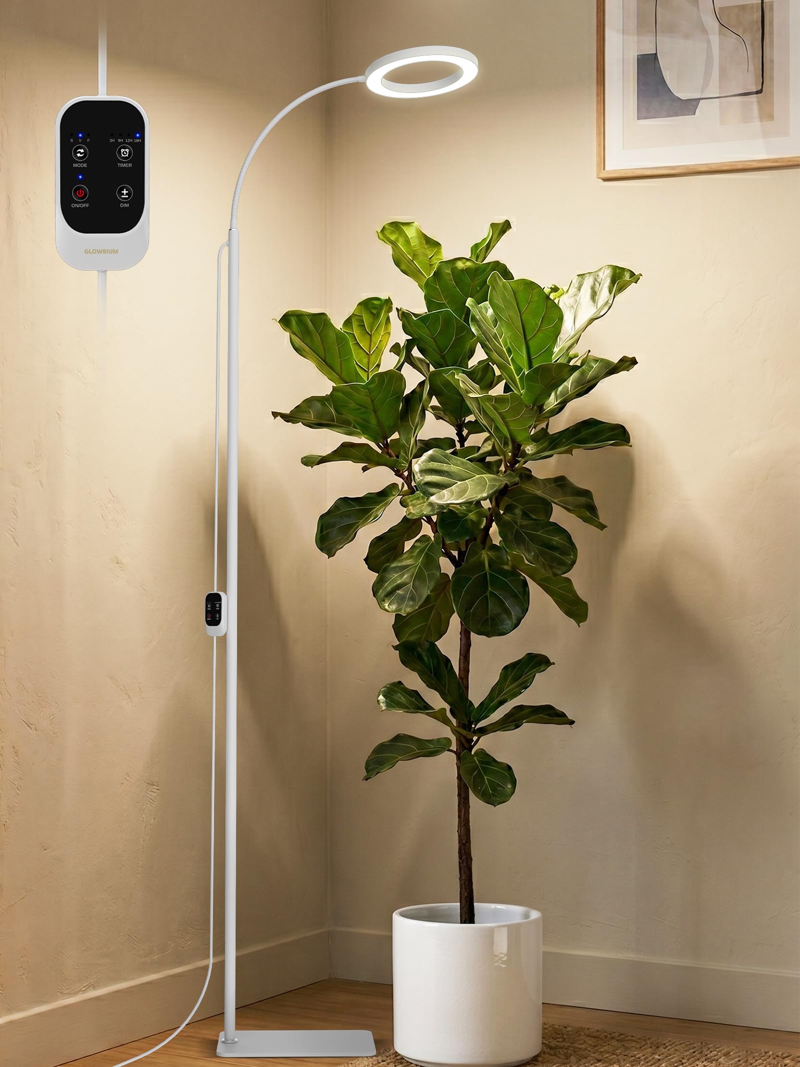 GLOWRIUM 24W grow light with adjustable stand and lamp head