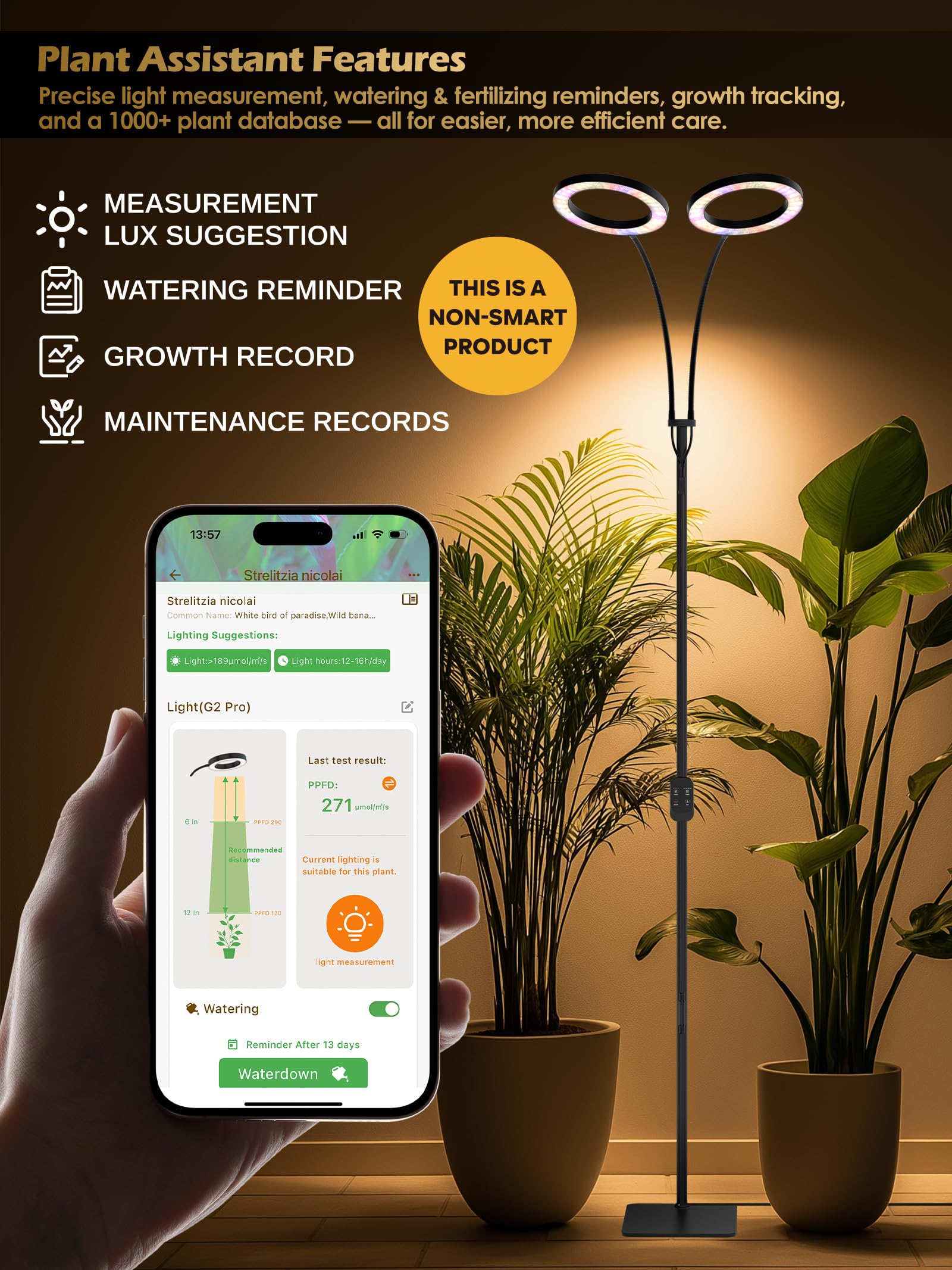 GLOWRIUM 48W Grow Light with flexible gooseneck