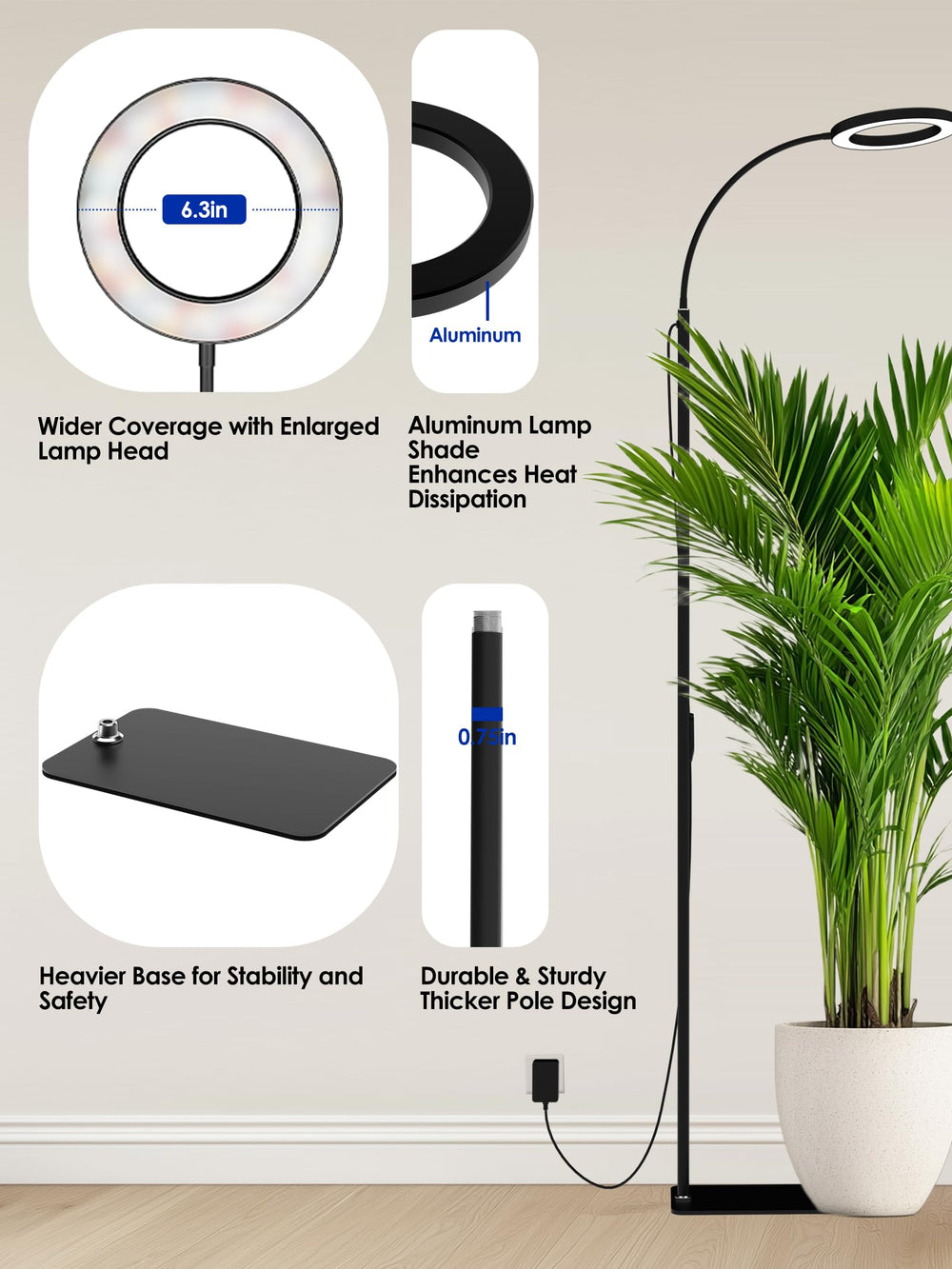 GLOWRIUM Grow Light baseplate and anti-slip design