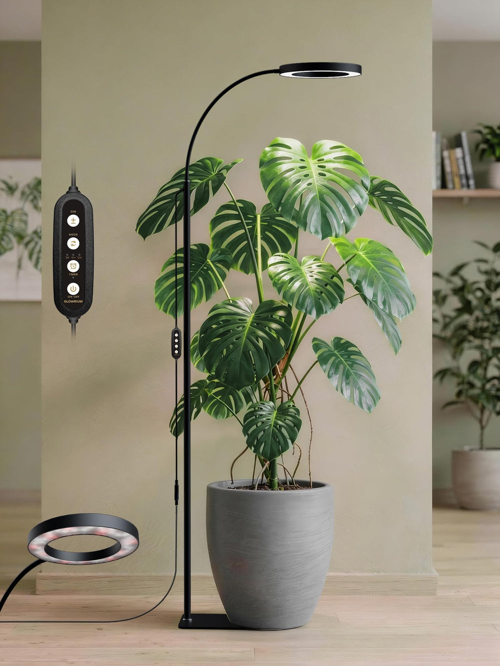 GLOWRIUM Grow Light for Indoor Plants, black model front view