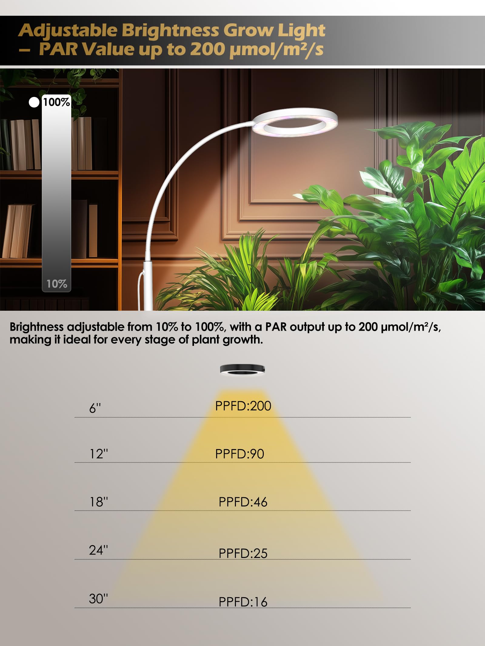 GLOWRIUM grow light in use with indoor plants