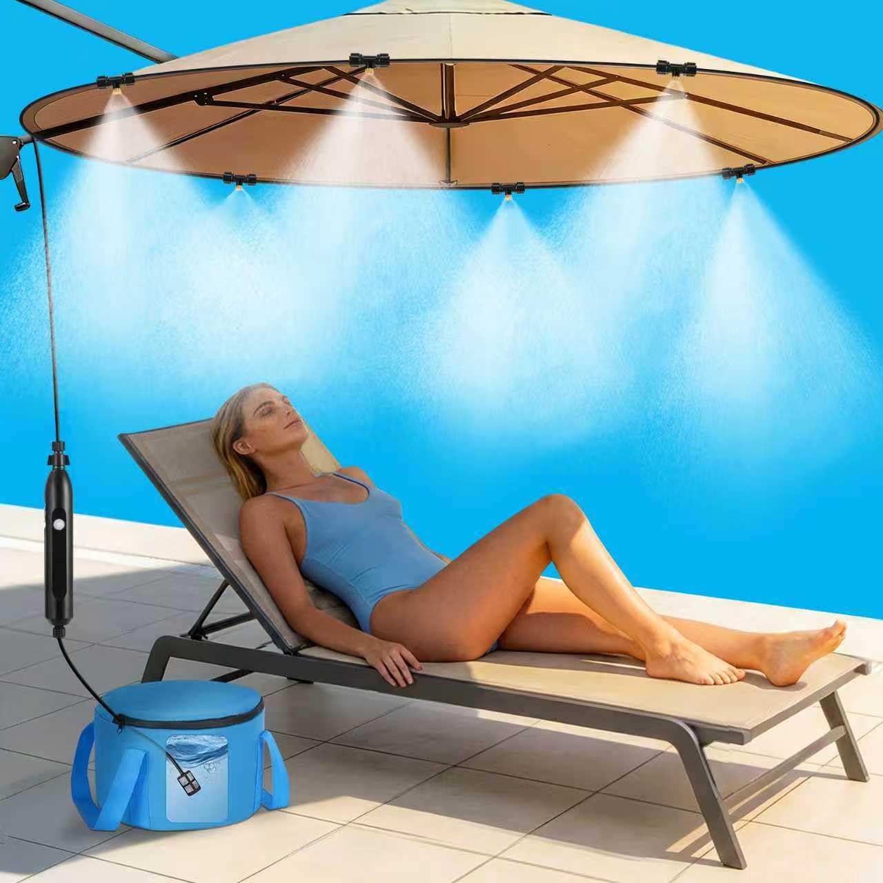 GMAULEE Portable Misting System with 26FT misting line and pump