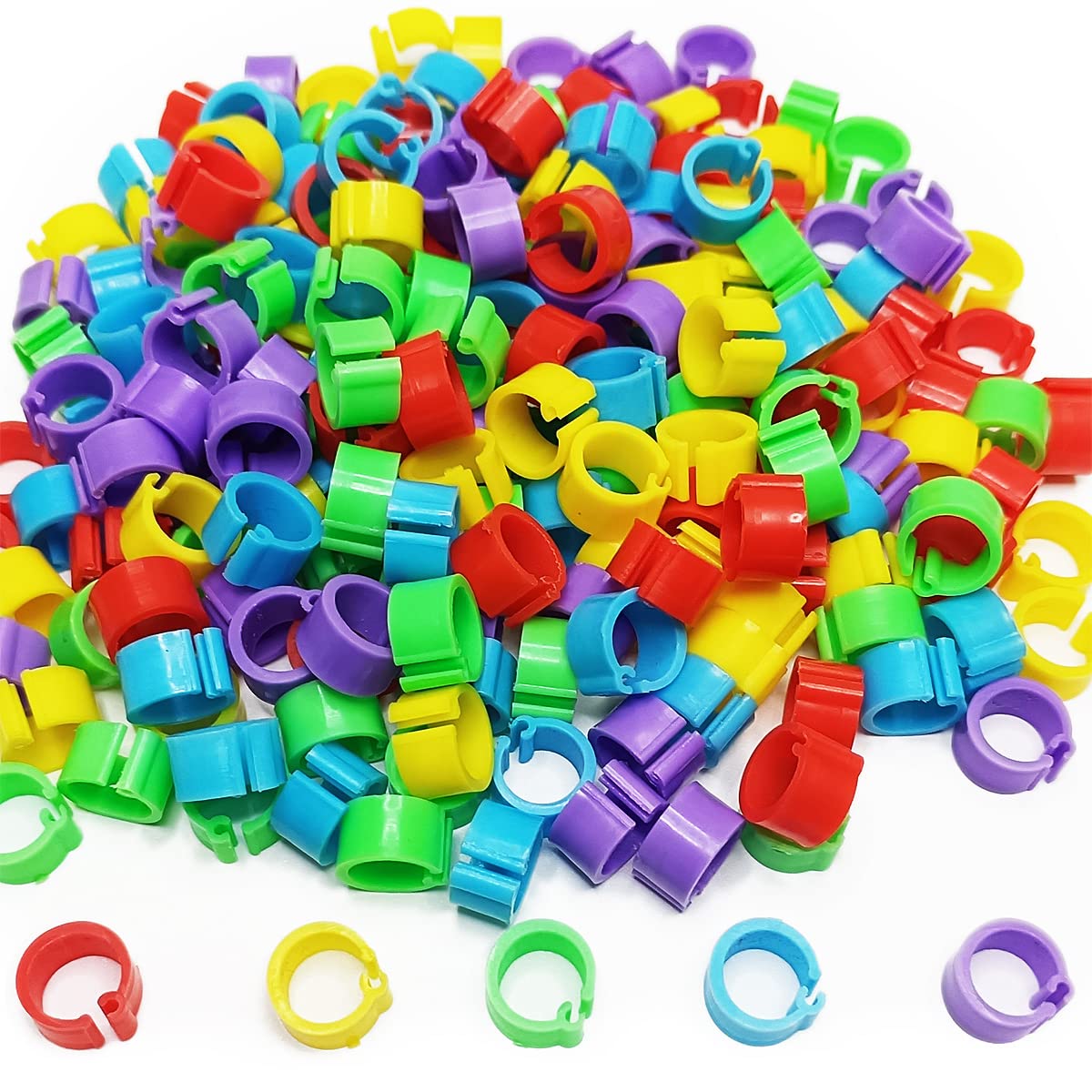 Gmeily 200Pcs 8mm Coturnix Quail Leg Bands in multicolour