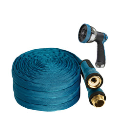 Gnimihz Garden Hose 100ft in Sea Blue with nozzle