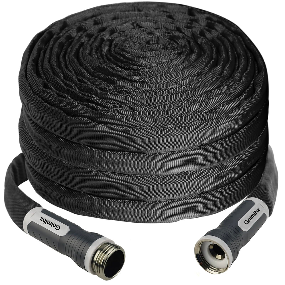 Gnimihz Garden Hose 50 ft black model with swivel handle