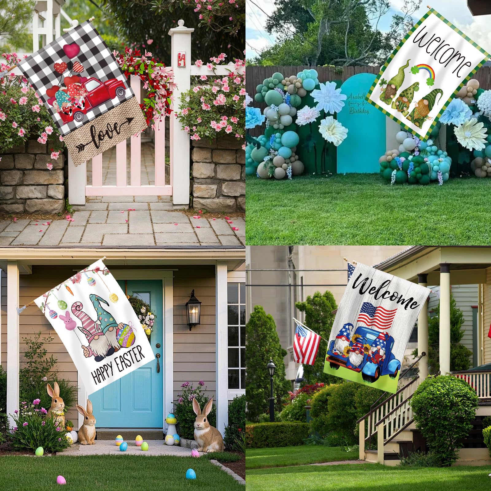 Gnome Garden Flag featuring Halloween design