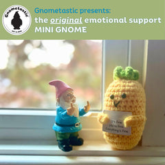 Gnometastic Mini Middle Finger Gnome in garden setting