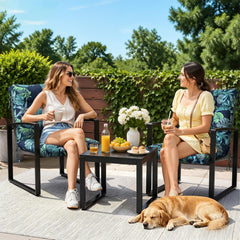 Gnostik Patio Chair Cushions Navy Floral side view