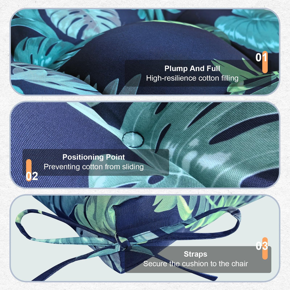 Gnostik Patio Chair Cushions Navy Floral unpacked